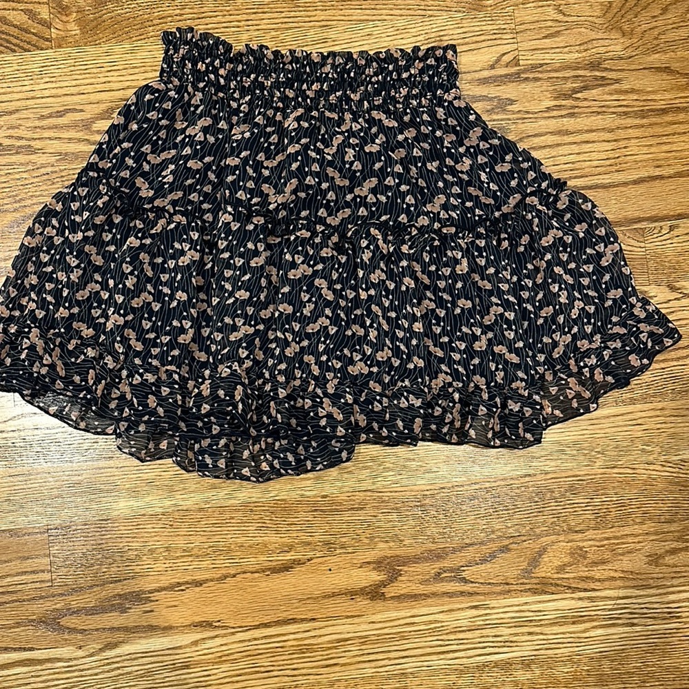 Navy Blue skirt with pink flowers, size S